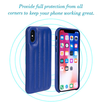Cassenger Genuine Italian Leather Hard Back Case Protective Cover Snap On Case for Apple iPhone X