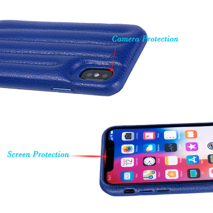 Cassenger Genuine Italian Leather Hard Back Case Protective Cover Snap On Case for Apple iPhone X