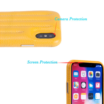 Cassenger Genuine Italian Leather Hard Back Case Protective Cover Snap On Case for Apple iPhone X