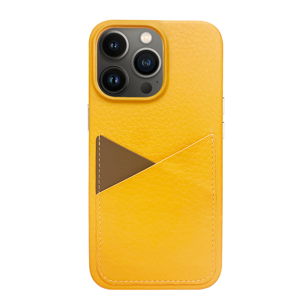 Cassenger [Classic Series] iPhone 13 Pro Max Leather Wallet Case - Yellow