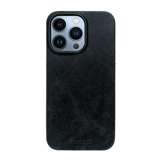 Cassenger [Business Series] iPhone 13 Pro Max Leather Case - Black