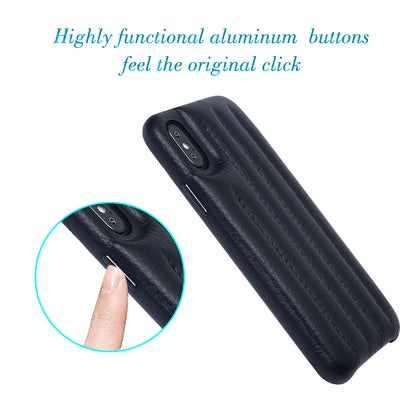 Cassenger Genuine Italian Leather Hard Back Case Protective Cover Snap On Case for Apple iPhone X