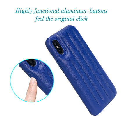 Cassenger Genuine Italian Leather Hard Back Case Protective Cover Snap On Case for Apple iPhone X