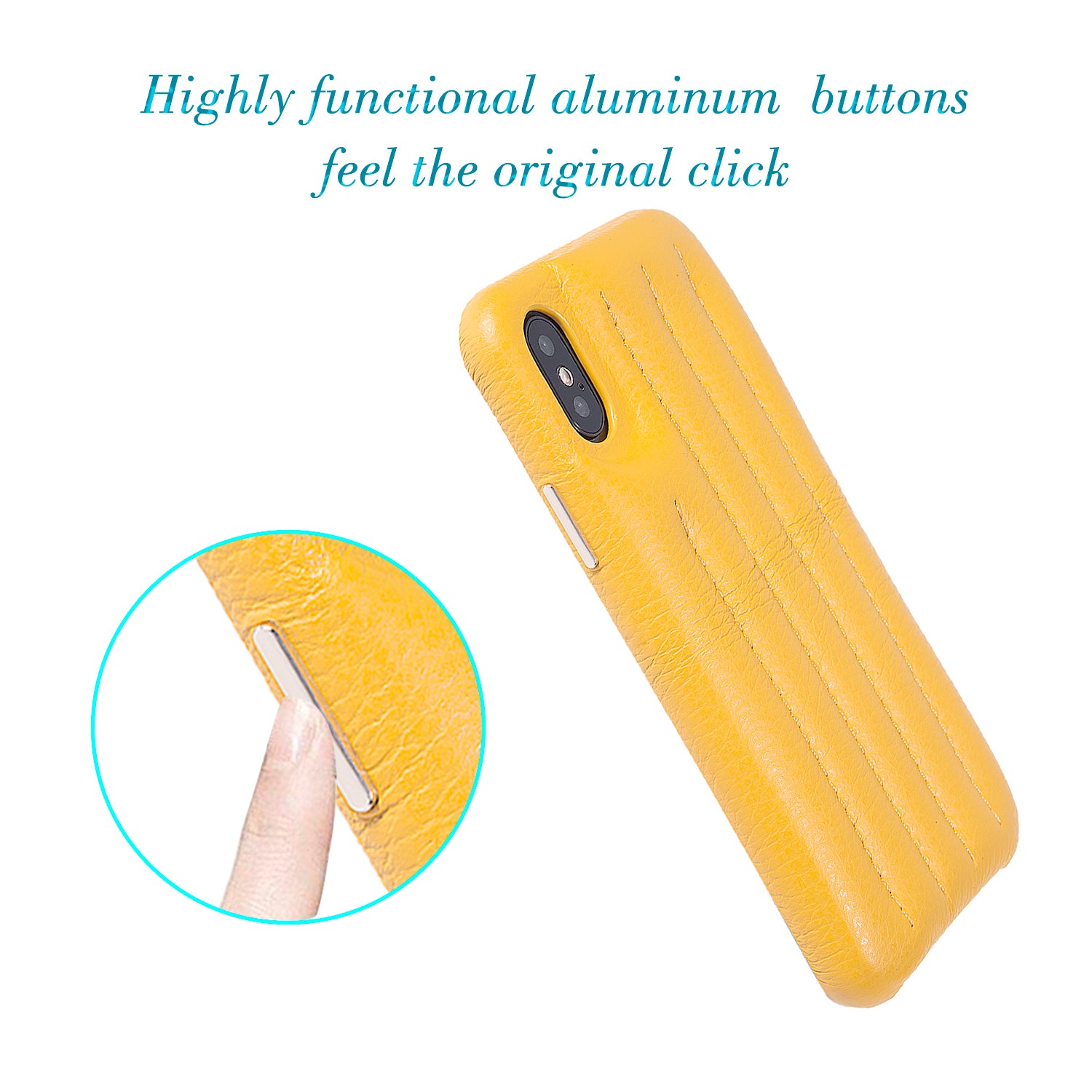 Cassenger Genuine Italian Leather Hard Back Case Protective Cover Snap On Case for Apple iPhone X