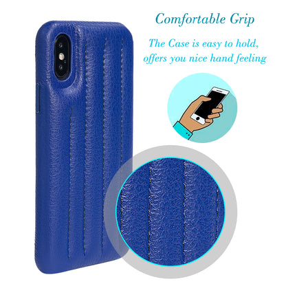 Cassenger Genuine Italian Leather Hard Back Case Protective Cover Snap On Case for Apple iPhone X