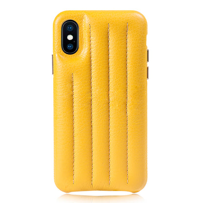 Cassenger Genuine Italian Leather Hard Back Case Protective Cover Snap On Case for Apple iPhone X