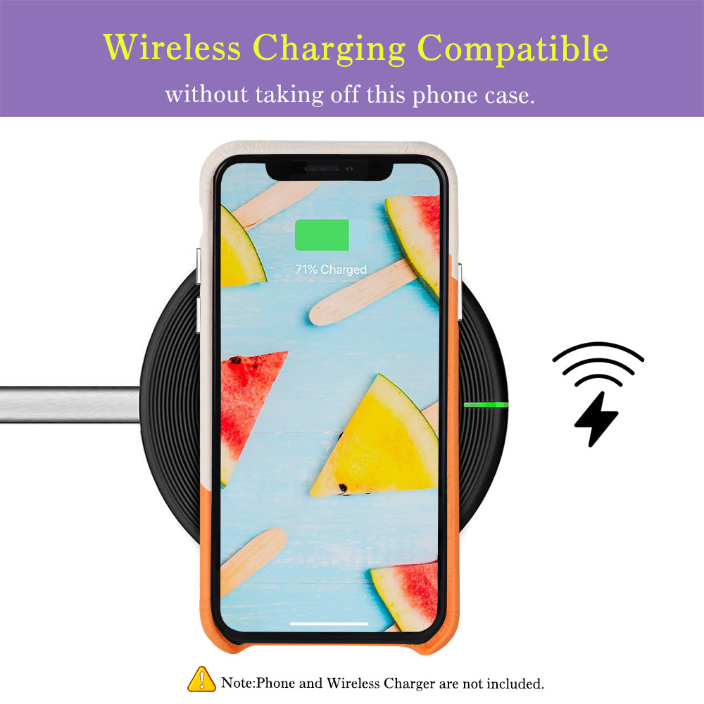 Cassenger [Shadow Series] Leather Case for iPhone 11 Pro (2019) - Grey/Orange