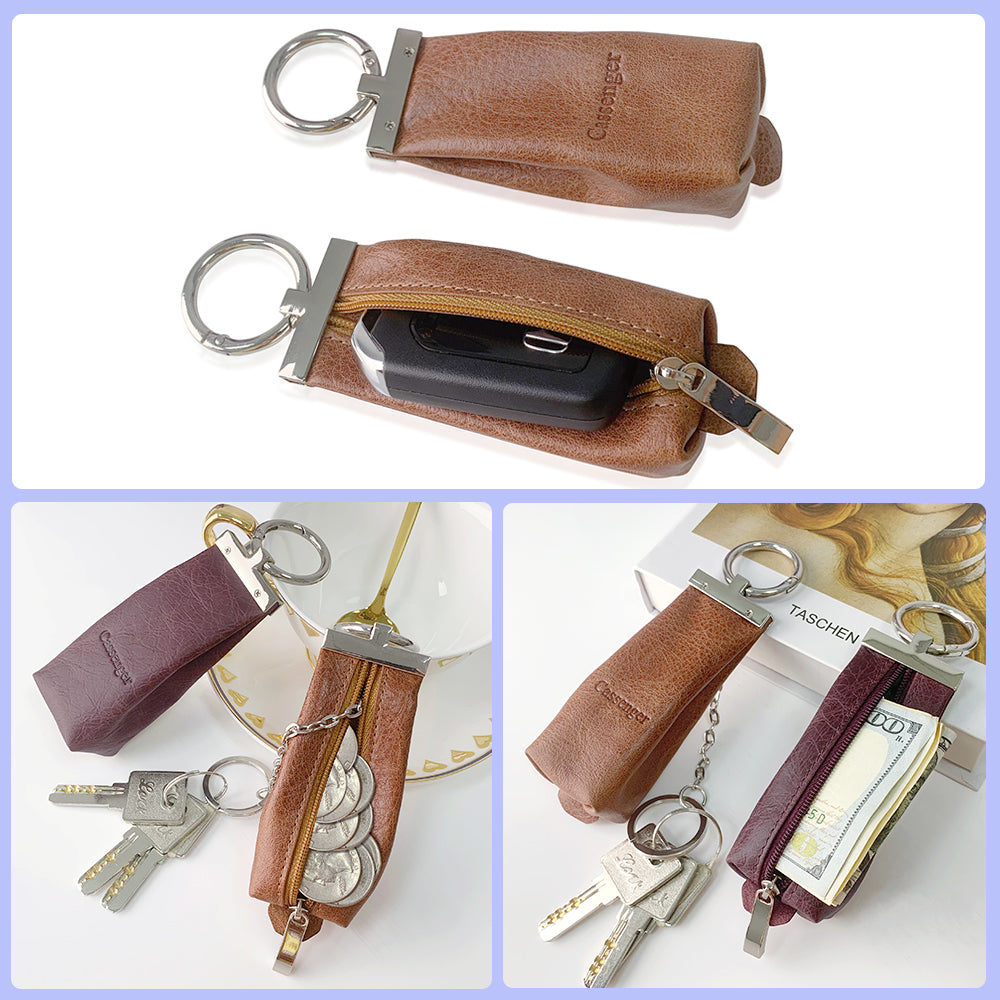 Cassenger [Fashion Series] Leather Key Bag | Coin Purse - Brown