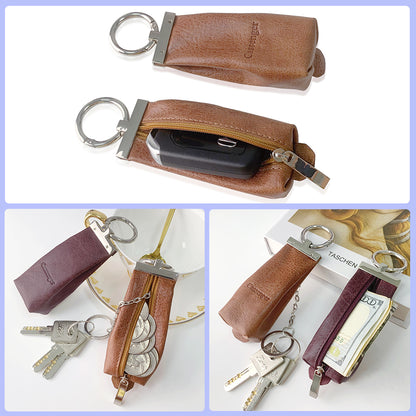 Cassenger [Fashion Series] Leather Key Bag | Coin Purse - Brown