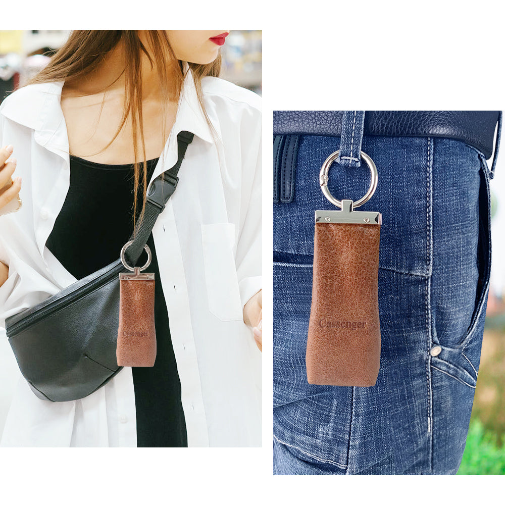 Cassenger [Fashion Series] Leather Key Bag | Coin Purse - Brown