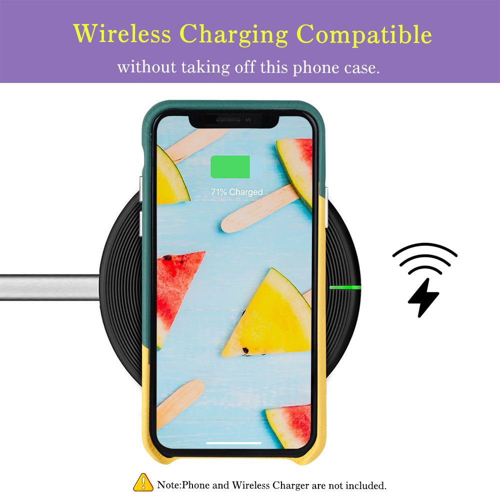 Cassenger [Shadow Series] Leather Case for iPhone 11 Pro (2019) - Green/Yellow